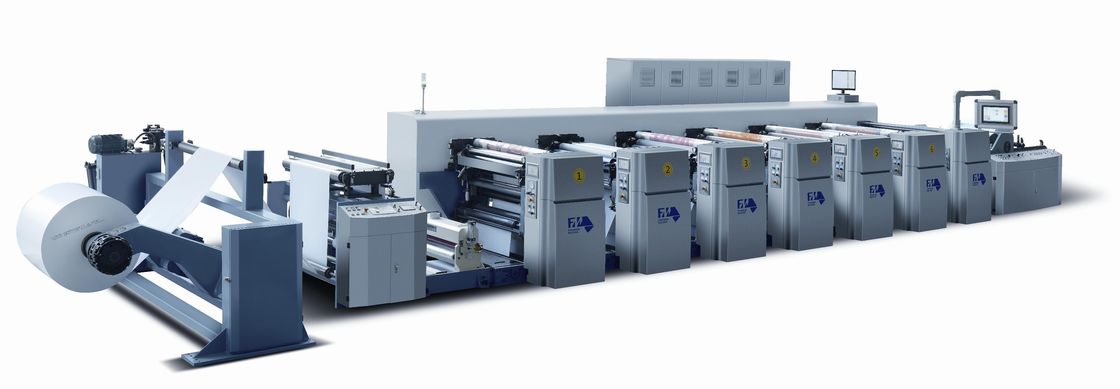 Máquina de impressão flexográfica FM-CS de 240 m/min de comando por servo com diâmetro de rolos de 100 mm