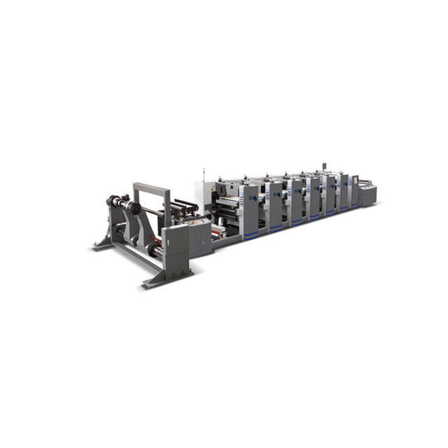 Máquina de impressão flexográfica de rolo a rolo com diâmetro de rolos de 100 mm e 4 cores