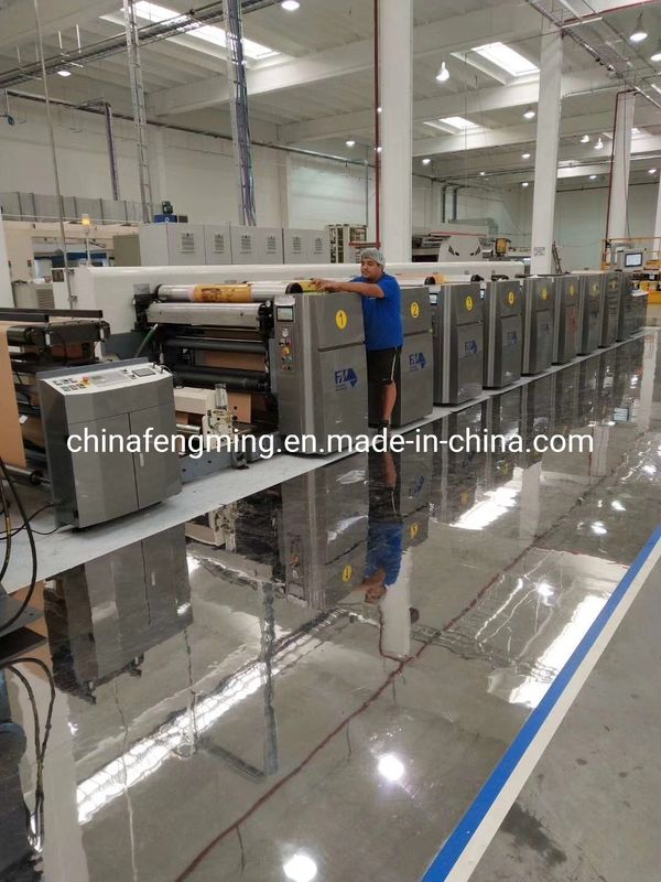 Velocidade de impressão de 200 m/min Máquina de impressão Flexo para 8 cores fabricada em máquinas Fengming
