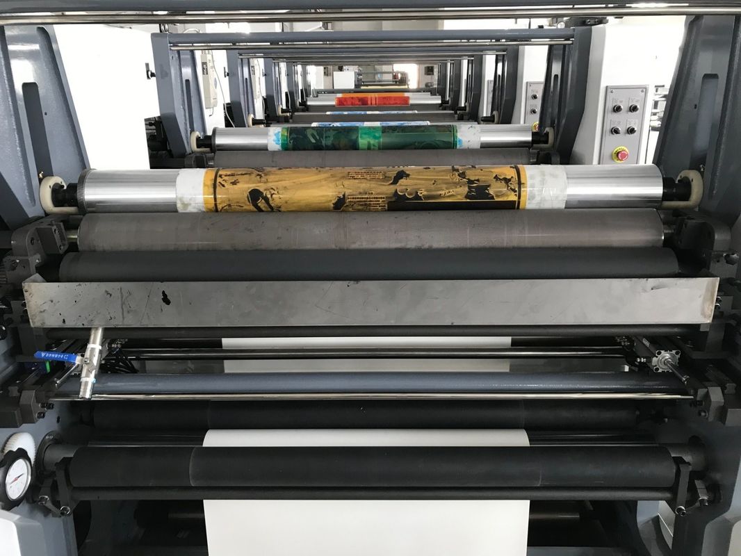 Máquina de impressão dupla de flexografia revestida em PE com diâmetro de rolos de 100 mm e secador UV IR