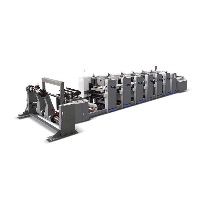 Engrenagem 1/8cp Seis rolos de papel de cores Wide Web Flexo Flexographic Printing Machine Press CE