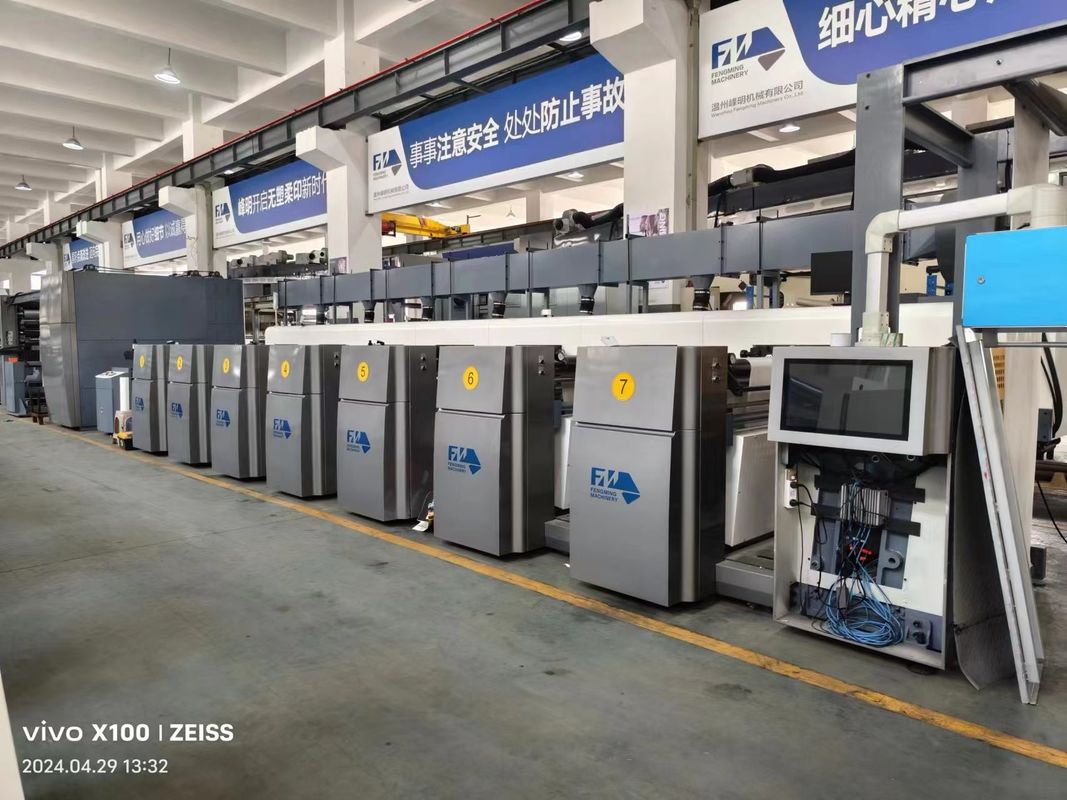 Máquina de impressão flexográfica de mangas com sistema de servocondução para impressão de alta velocidade