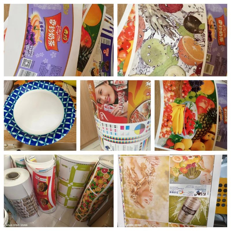 8 Papel colorido Saco plástico de copo Embalagem de alimentos Pp Máquina de impressão de filme tecido Impressora flexográfica