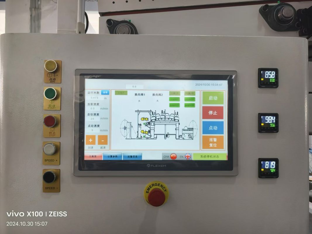Máquina de Impressão Flexo de Registo de Cores em Cascata com Botões de Jogging / Paragem